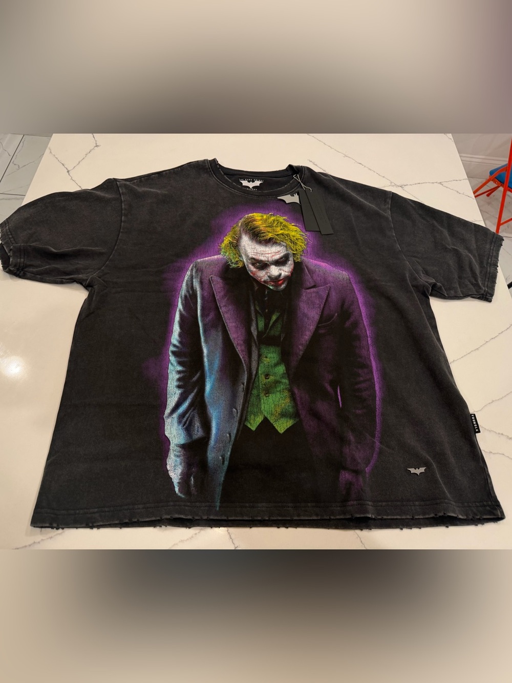 YoungLA Black Joker Logo Tee with White Print
